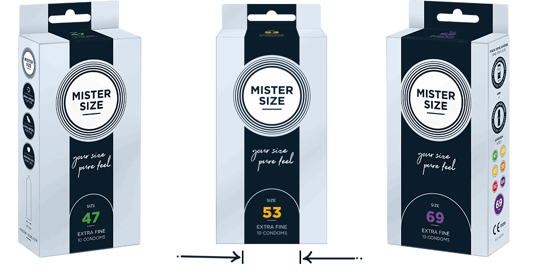 Måling af kondomstørrelse ved hjælp af Mister Size-emballagen